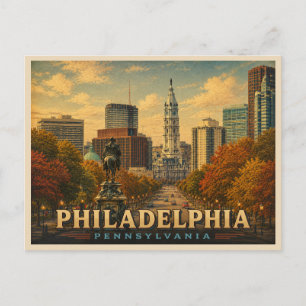 Philadelphia Vintage Travel Postcard