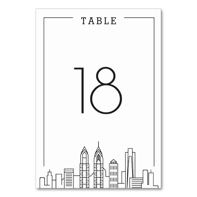 Philadelphia Wedding | Table Number (Front)