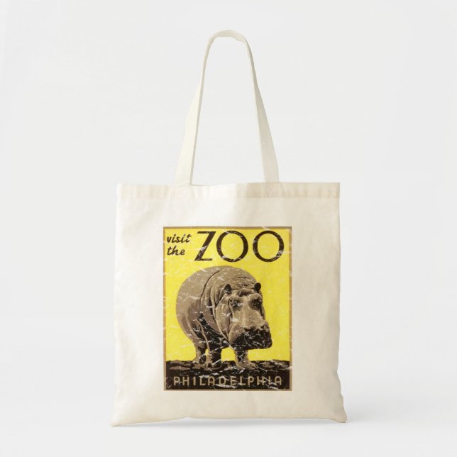 Philadelphia Zoo-Hippo Tote Bag (Front)