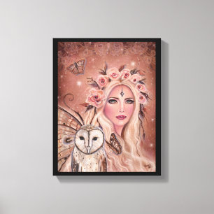 Philantha fairy with owl by Renee Lavoie Canvas Print