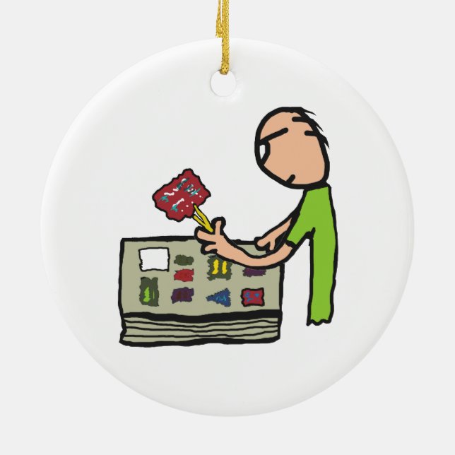 Philately Stamp Collecting Ceramic Tree Decoration (Back)