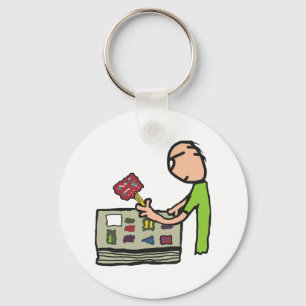 Philately Stamp Collecting Key Ring