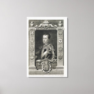 Philip II (1527-98) King of Spain from 1556, engra Canvas Print