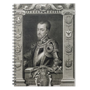 Philip II (1527-98) King of Spain from 1556, engra Spiral Notebook