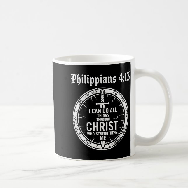 Philipans 4_13 Christian Bible Verse Faith Scriptu Coffee Mug (Right)