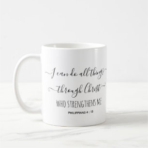Philipians 4 : 13 New Testment Christian Quote Coffee Mug