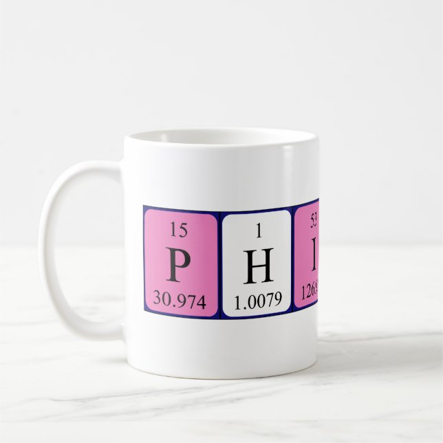 Philipp periodic table name mug (Left)