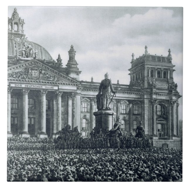 Philipp Scheidemann (1865-1939) gives an address f Tile (Front)