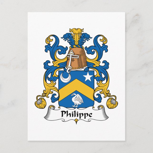 Philippe Family Crest Postcard (Front)