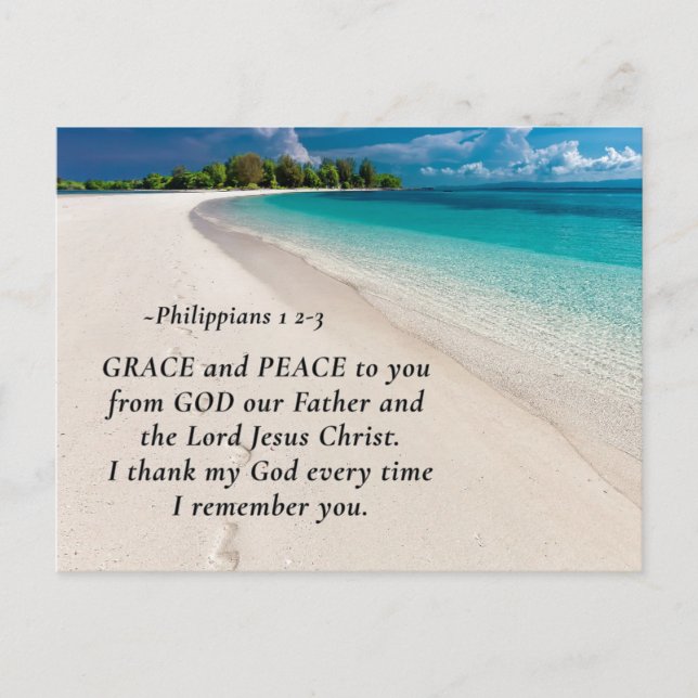 Philippians 1:2 Grace and Peace to You Bible Verse Postcard (Front)