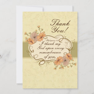 Philippians 1:3 I thank God in remembrance of you Card