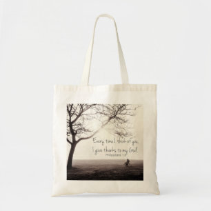 Philippians 1:3 tote bag