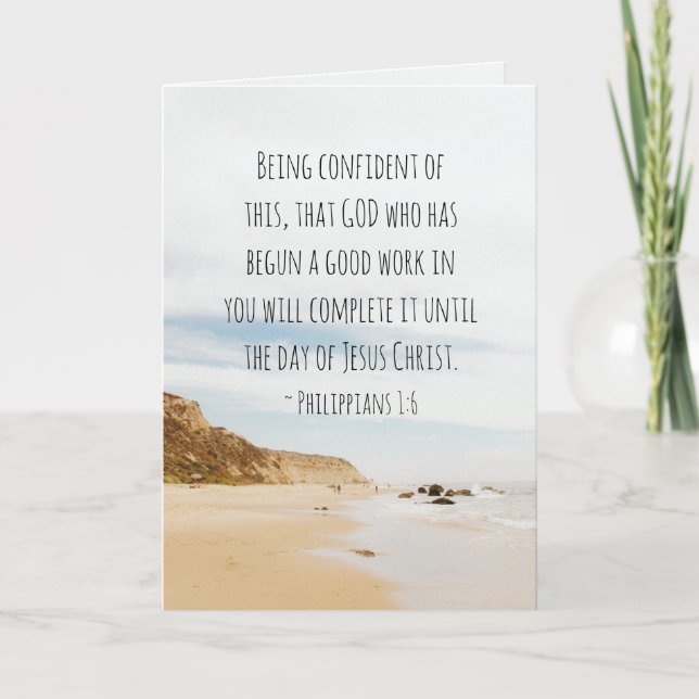Philippians 1:6 GOD who has begun a good work Card (Front)