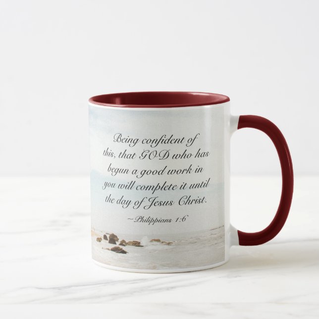 Philippians 1:6 GOD who has begun a good work Mug (Right)