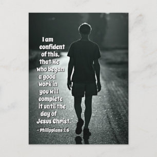 Philippians 1:6 He who has begun a good work Bible Postcard