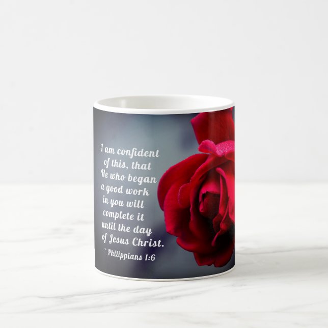 Philippians 1:6 I am confident of this Bible Verse Coffee Mug (Center)