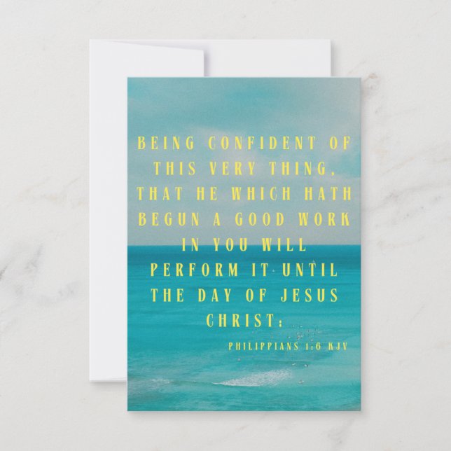 Philippians 1:6 KJV Bible Scripture Pic Greeting Card (Front)