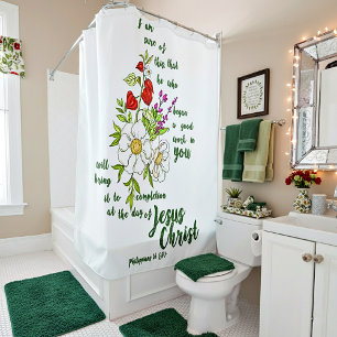 Philippians 1:6 shower curtain