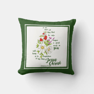 Philippians 1:6 throw pillow
