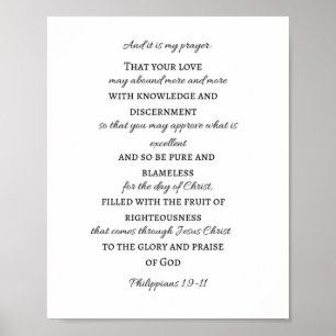 Philippians 1:9-11 Scripture Poster