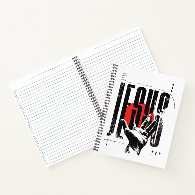 Philippians 2:9 Name Above All Names Retro Grunge Notebook (Inside)