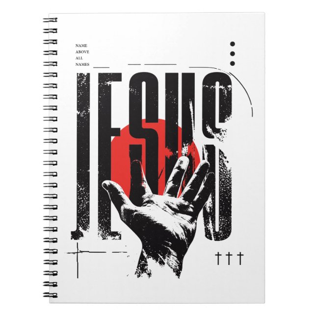 Philippians 2:9 Name Above All Names Retro Grunge Notebook (Front)