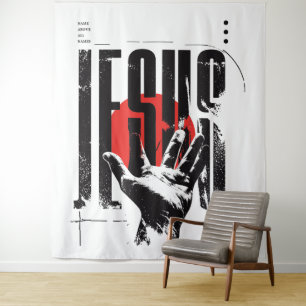 Philippians 2:9 Name Above All Names Retro Grunge Tapestry