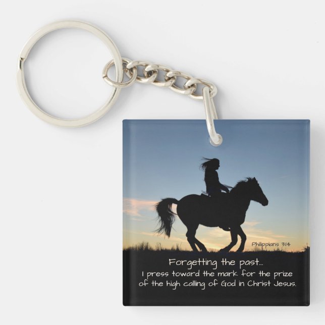 Philippians 3:13-14 I press towards the mark, Hors Key Ring (Front)