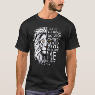 Philippians 413 Christian Bible Verse  Lion Men Hu T-Shirt