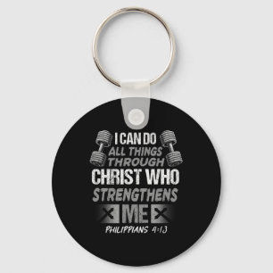 Philippians 413 Christian Jesus Bodybuilding Weigh Key Ring