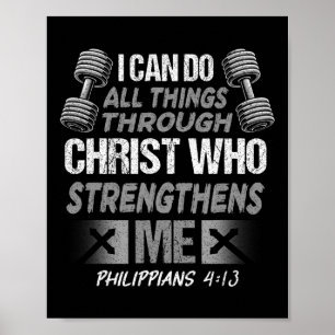 Philippians 413 Christian Jesus Bodybuilding Weigh Poster