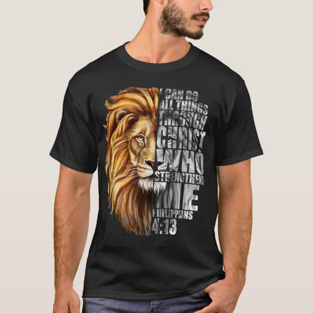 Philippians 413 Christian Verse Gifts Men Religiou T-Shirt (Front)