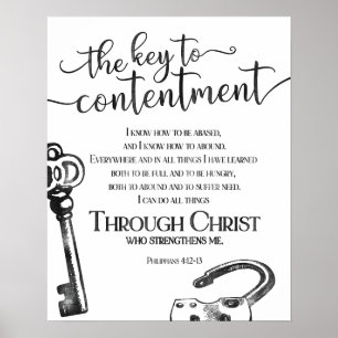 Philippians 4:12 ALL THROUGH CHRIST Scripture Poster