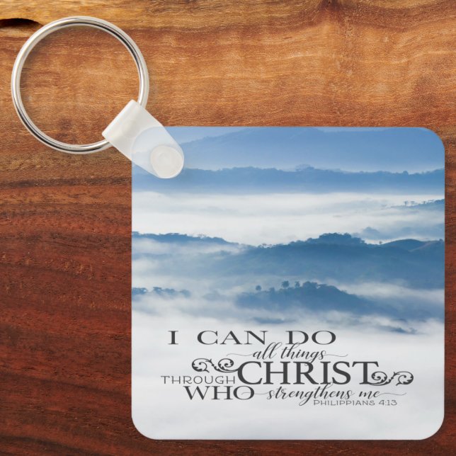 Philippians 4:13 All things through Christ Bible Key Ring (Front)