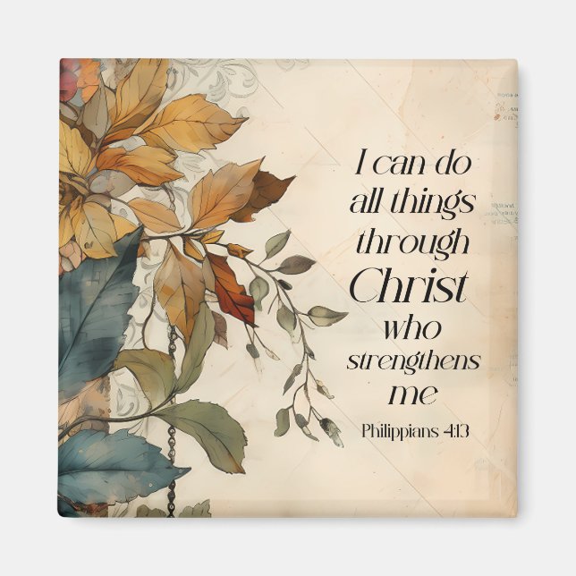 Philippians 4:13 All things through Christ Bible Magnet (Front)