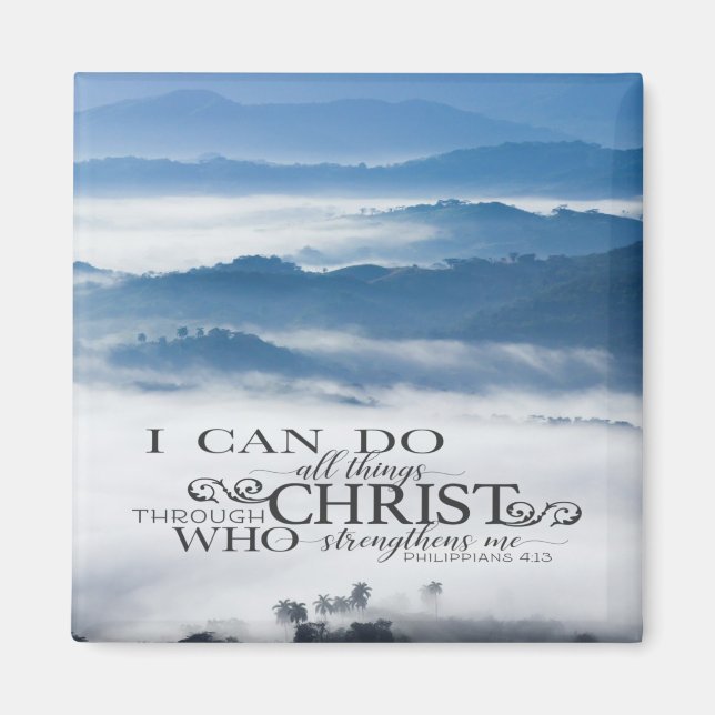 Philippians 4:13 All things through Christ Bible Magnet (Front)