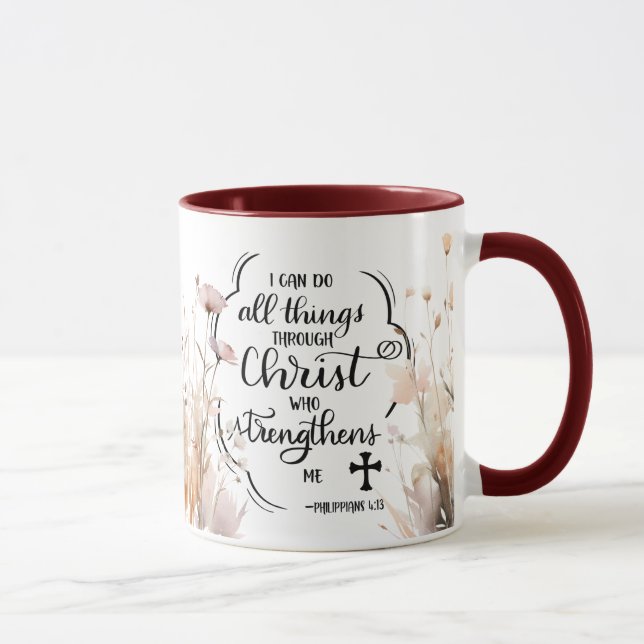 Philippians 4:13 All things through Christ Bible Mug (Right)