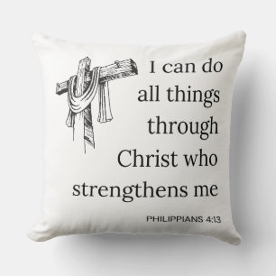 Philippians 4:13 Bible Scripture KJV Quote Cushion