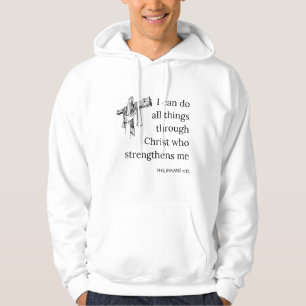 Philippians 4:13 Bible Scripture KJV Quote Men's Hoodie