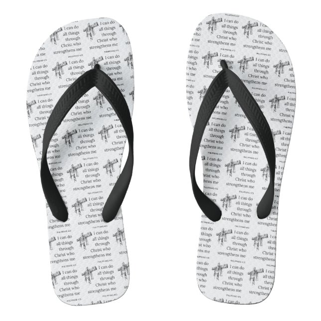 Philippians 4:13 Bible Scripture KJV Quote Unisex Jandals (Footbed)
