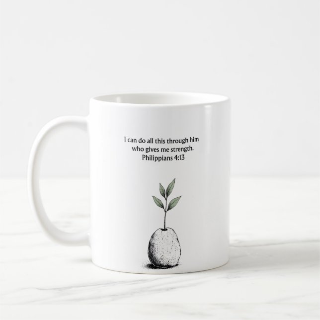 Philippians 4:13 Bible Verse Christian Gift Mug (Left)