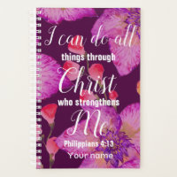 Philippians 4:13 Bible Verse Floral Christian
