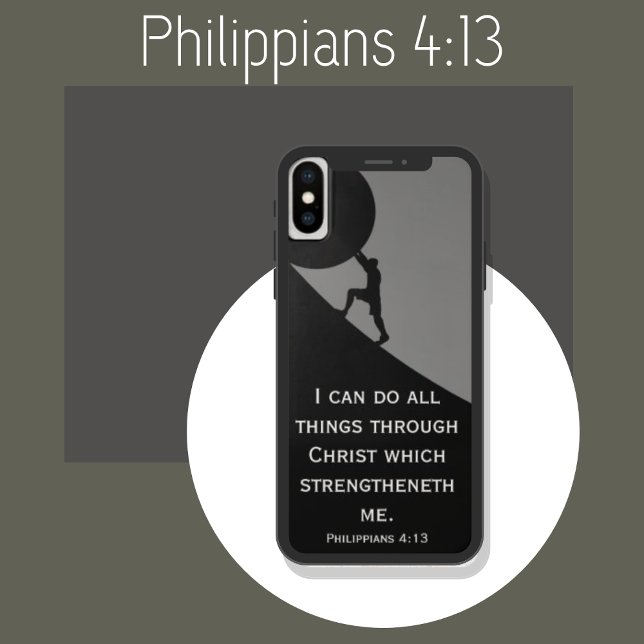 Philippians 4:13 Bible Verse Giant Stone Case-Mate Case-Mate iPhone Case (Creator Uploaded)
