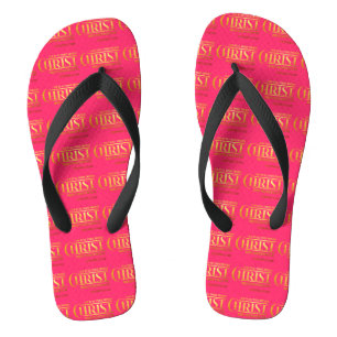 Philippians 4:13 Bible Verse KJV Quote Pink Unisex Jandals