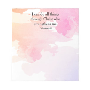 Philippians 4:13, bible verse notepad