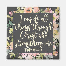 Philippians 4:13 Bible Verse Pretty Pastel Floral