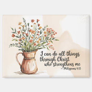 Philippians 4:13 Bible Verse Scripture Quote Magnet
