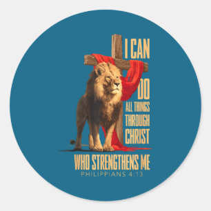 Philippians 4 13 Can All Classic Round Sticker