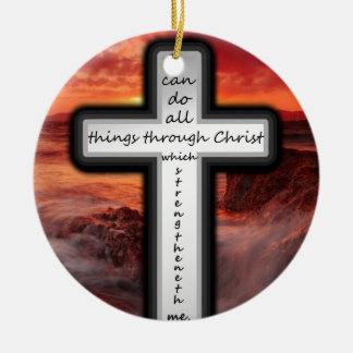 Philippians 4:13 ceramic tree decoration