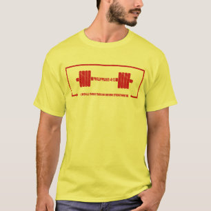 Philippians 4:13 Christian Barbell Strength T-Shirt